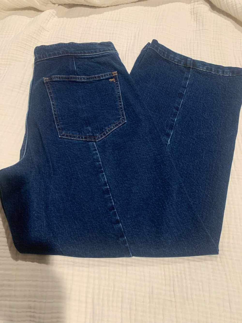 Madewell Women’s Dark Blue Wide Leg Jeans